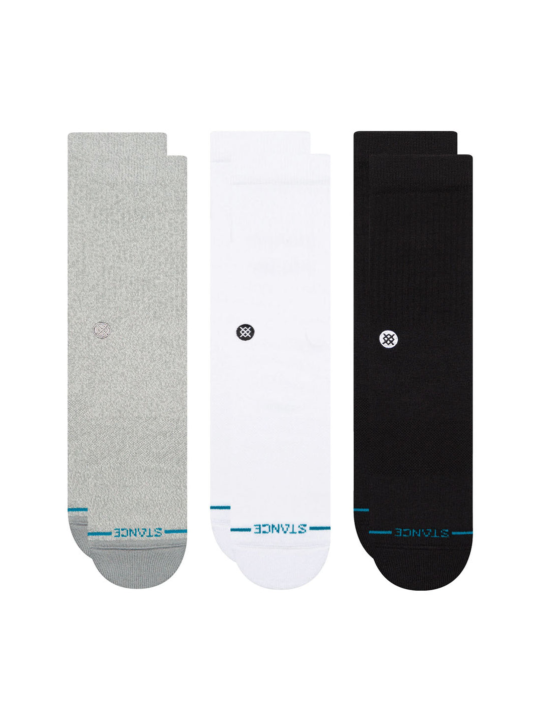 Stance ICON 3 Pack Socks - Multi Black / White / Grey
