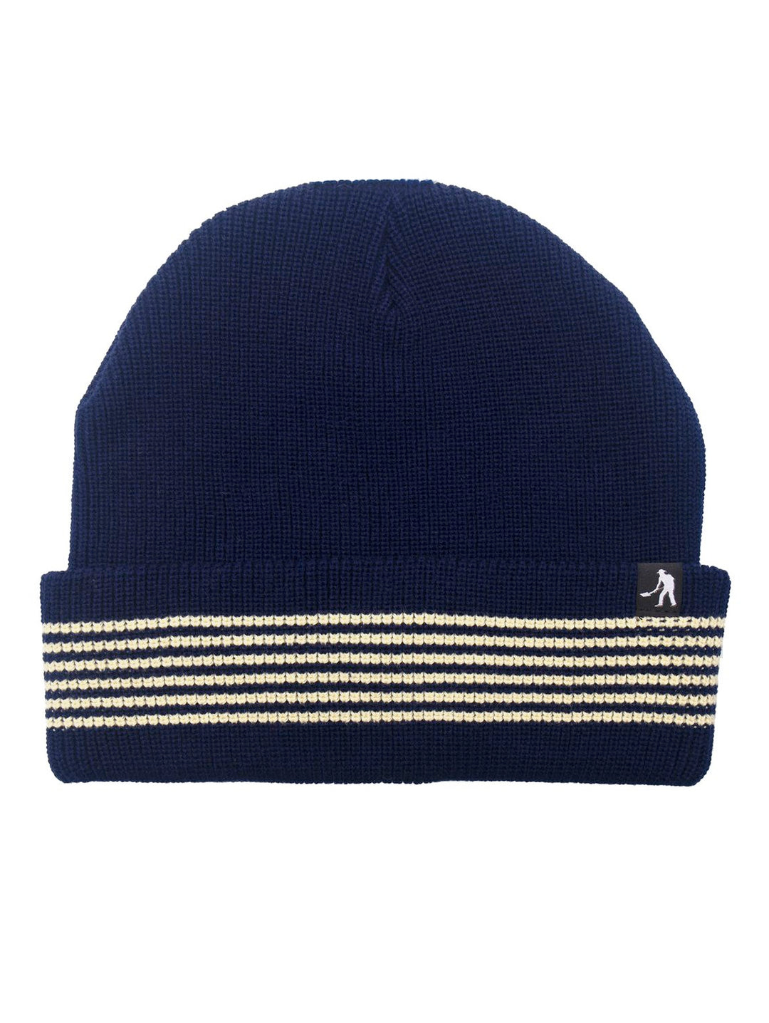 Pass-Port Organic Cotton Stripe Knit Beanie - Navy / Cream
