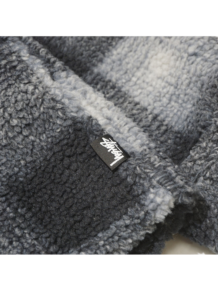 Stussy Zip Sherpa Shadow Plaid - Black