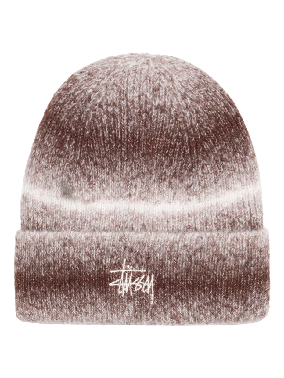 Stussy Cuff Basic Striped Beanie - Brown