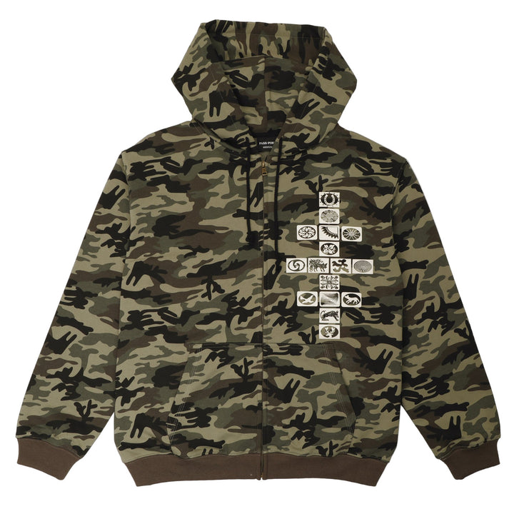 Passport Kollaasi Zip Hoodie - Woodland Camo