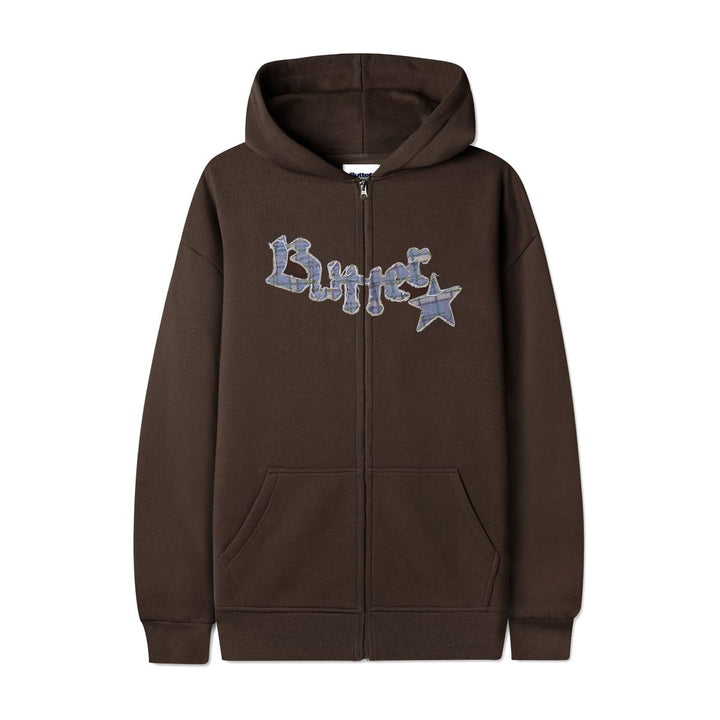 Butter Goods Edge Applique Zip-Thru Hood - Brown