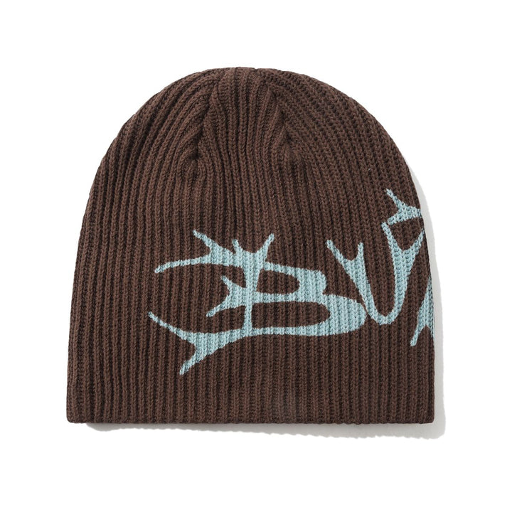 Butter Scrawling Skully Beanie - Brown