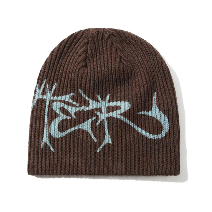 Butter Scrawling Skully Beanie - Brown