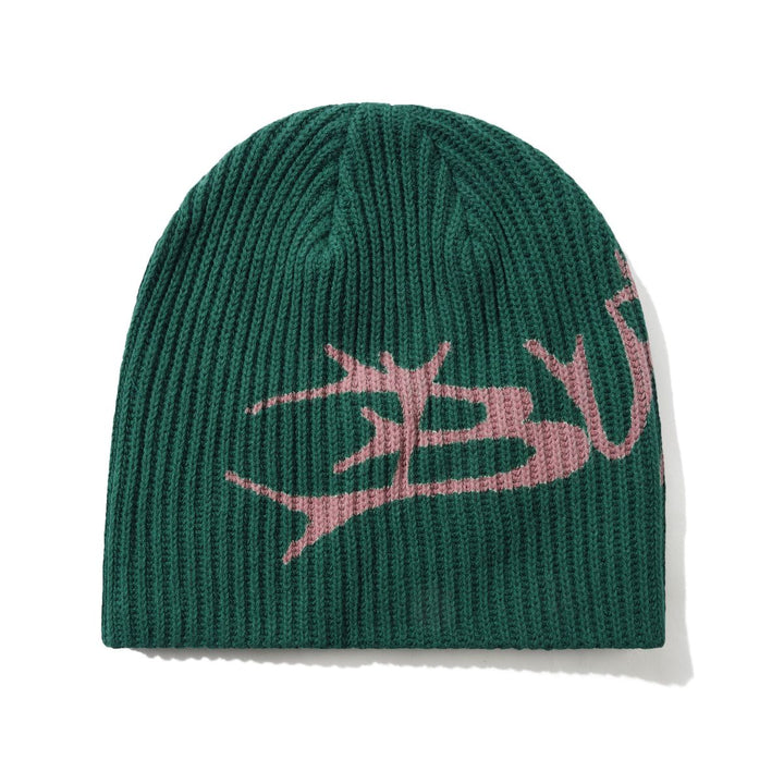 Butter Scrawling Skully Beanie - Forest