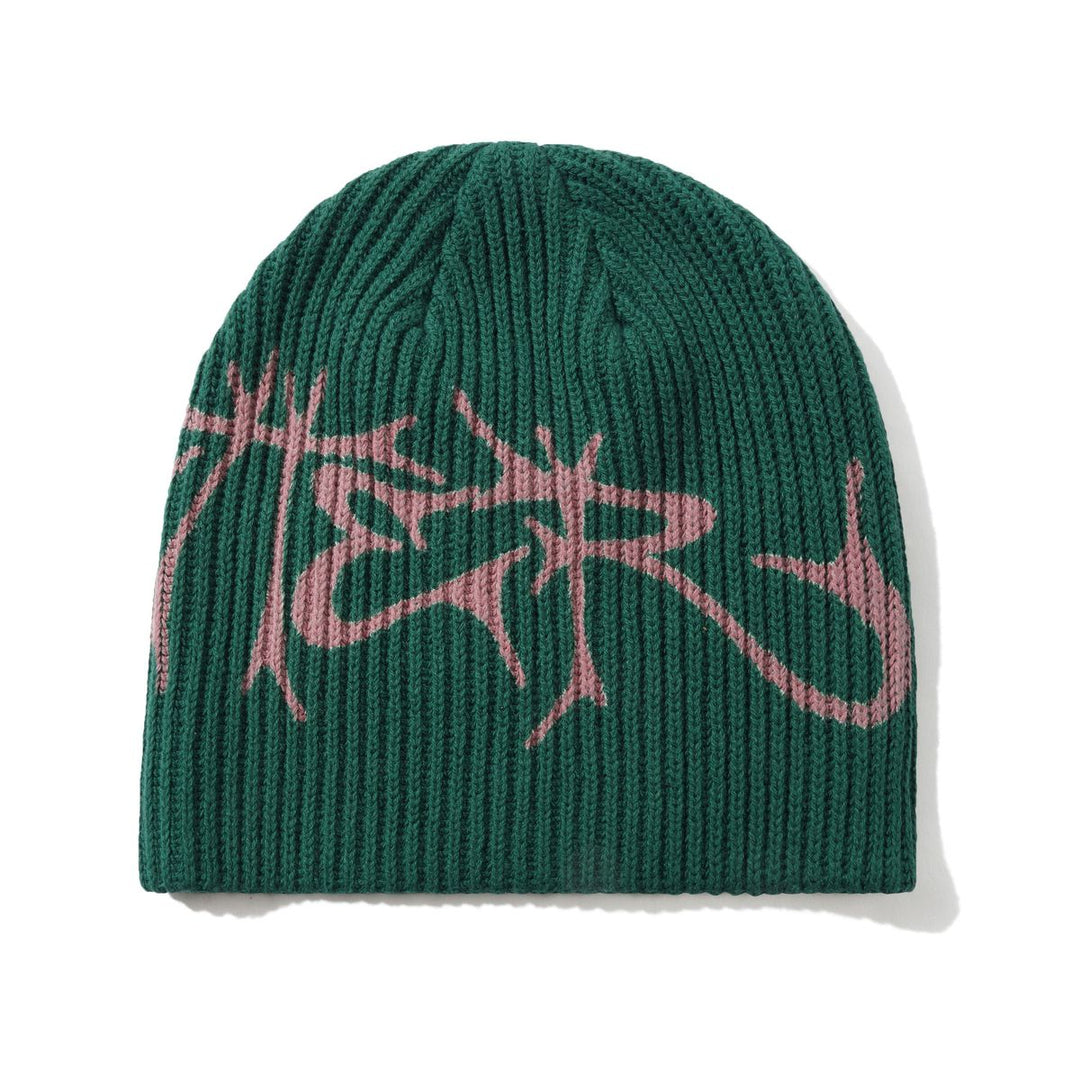 Butter Scrawling Skully Beanie - Forest