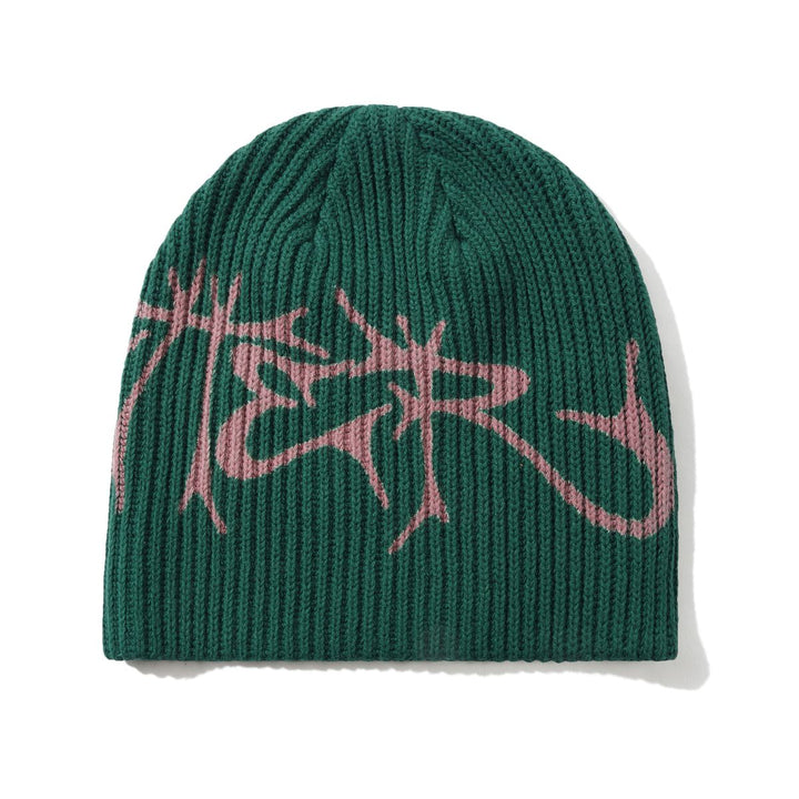 Butter Scrawling Skully Beanie - Forest