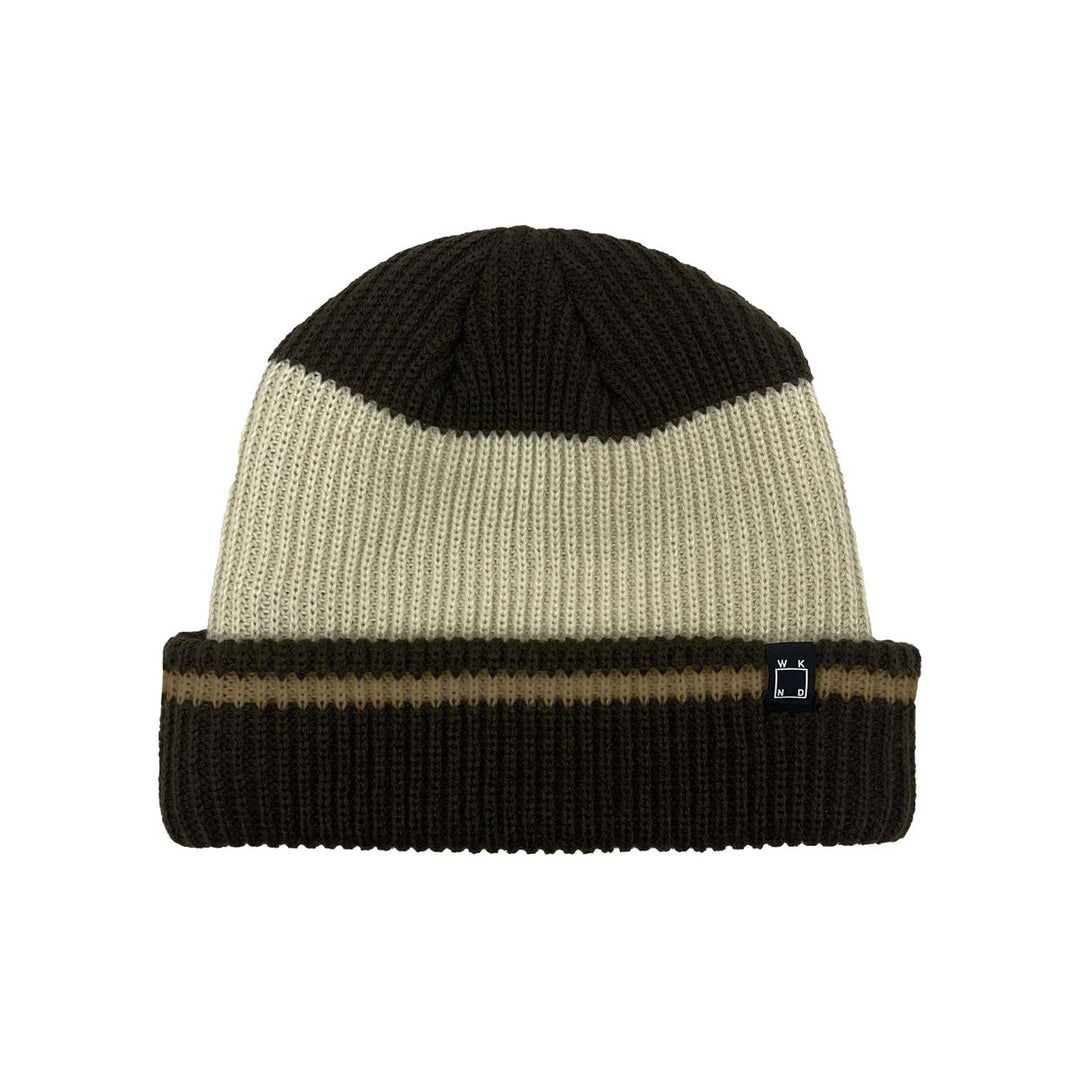 WKND Stripe Beanie - Brown