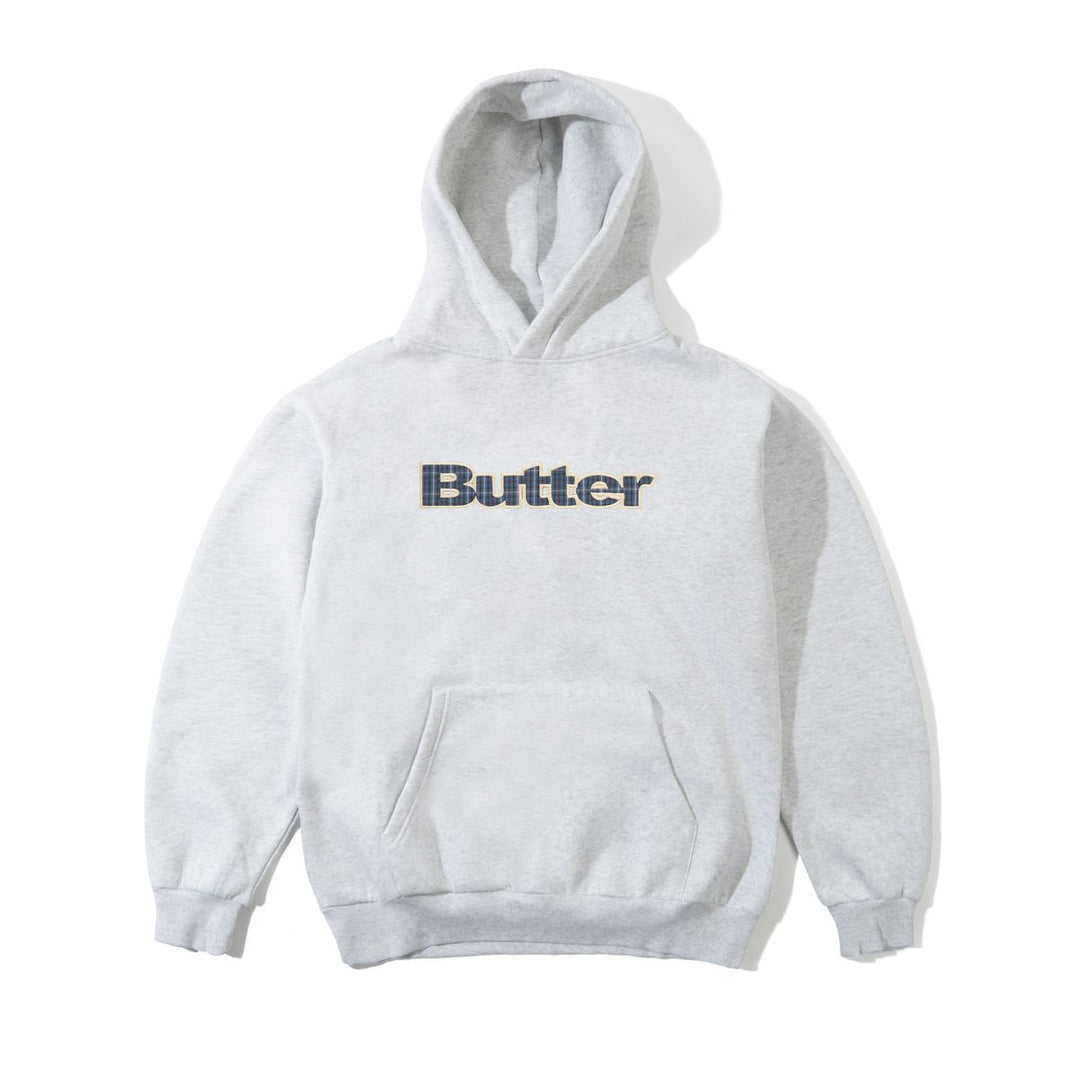 Butter Plaid Logo Applique Pullover Hood - Ash