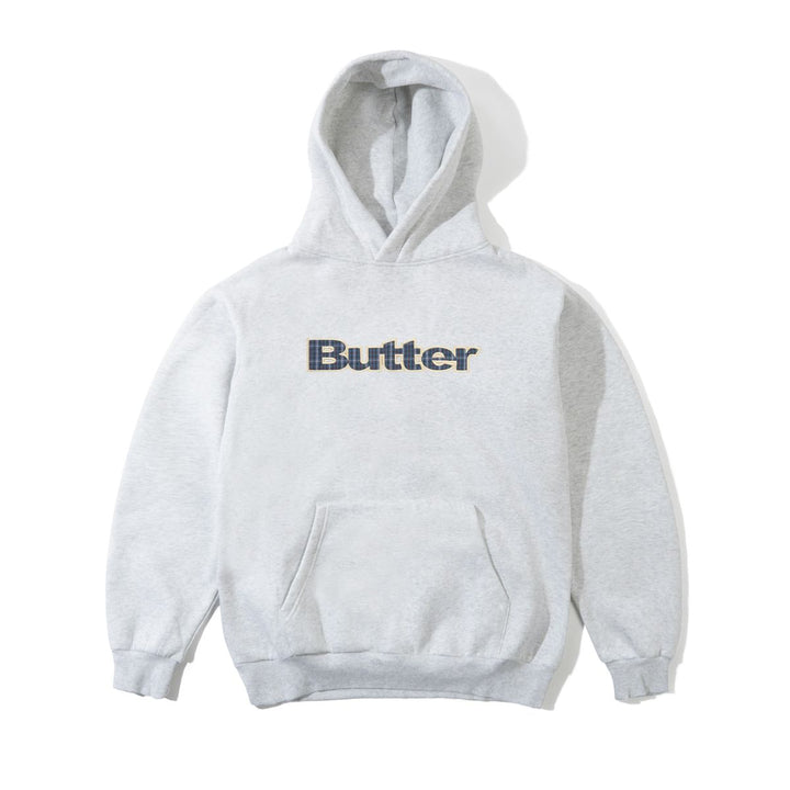 Butter Plaid Logo Applique Pullover Hood - Ash