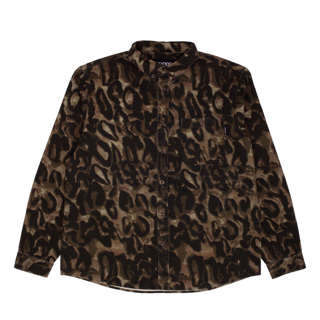 GX1000 Long Sleeve Button Down - Brown Leopard Camo