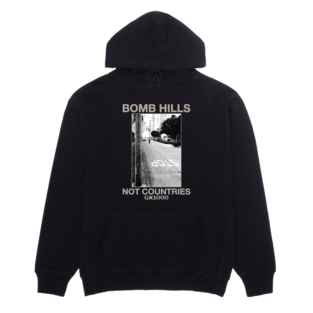 GX1000 Bomb Hills Not Countries Hoodie - Black / Grey