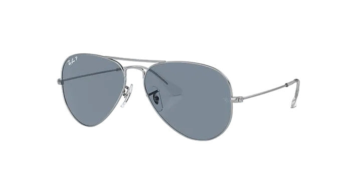Ray-Ban Aviator Large Metal - Silver w/ Polar Blue