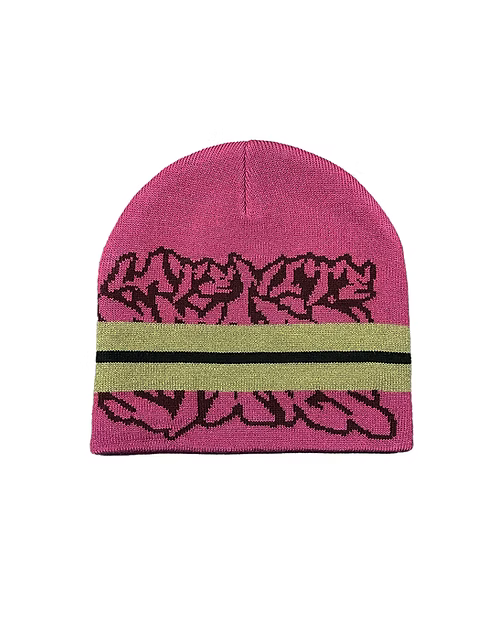 Late Nite Stars Stripe Beanie - Red