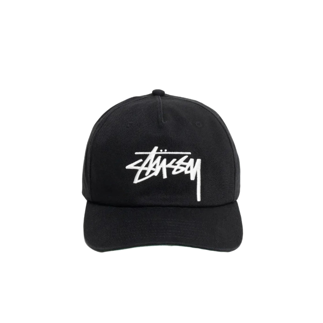 Stussy Mid-Depth Big Stock Snapback - Shadow Black