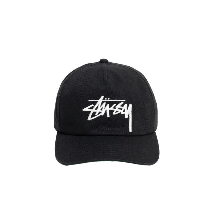 Stussy Mid-Depth Big Stock Snapback - Shadow Black