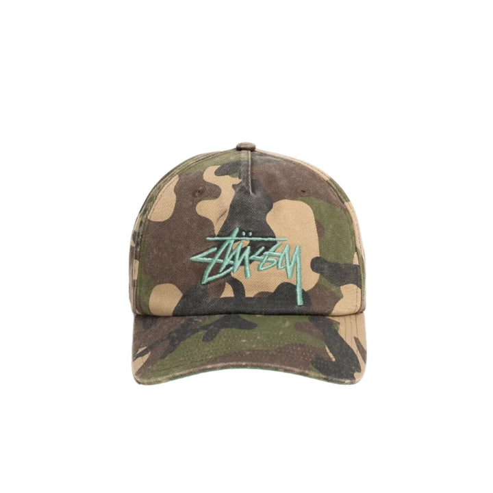 Stussy Mid-Depth Big Stock Snapback - Woodland Camo