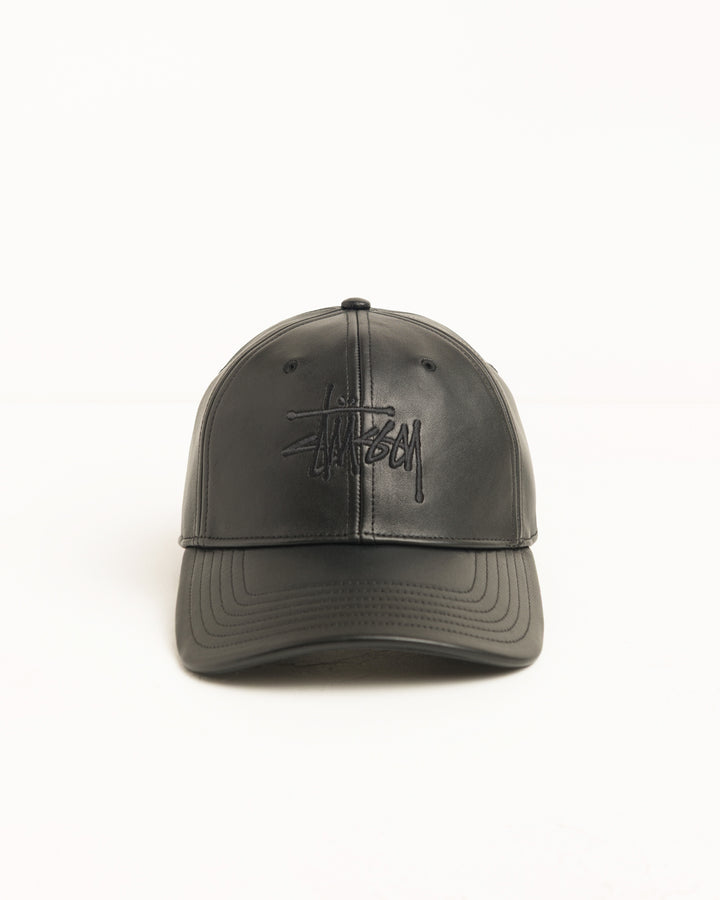 Stussy LP Leather Strapback Cap - Black