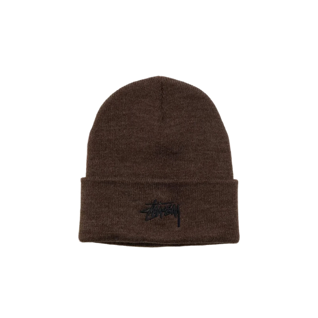Stussy Stock Cuff Beanie - Heather Brown