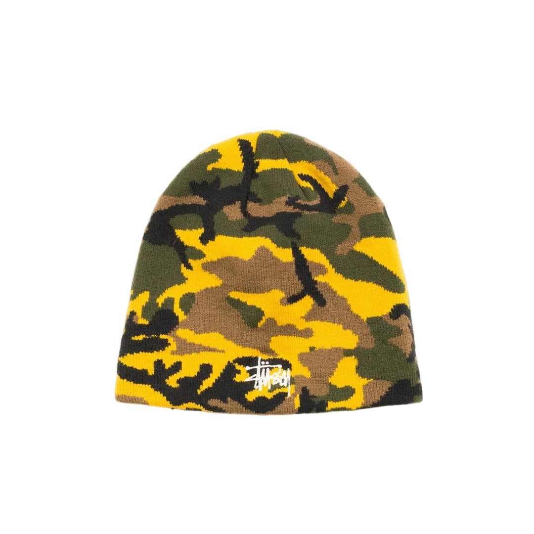 Stussy Basic Jacquard Skullcap - Yellow Camo