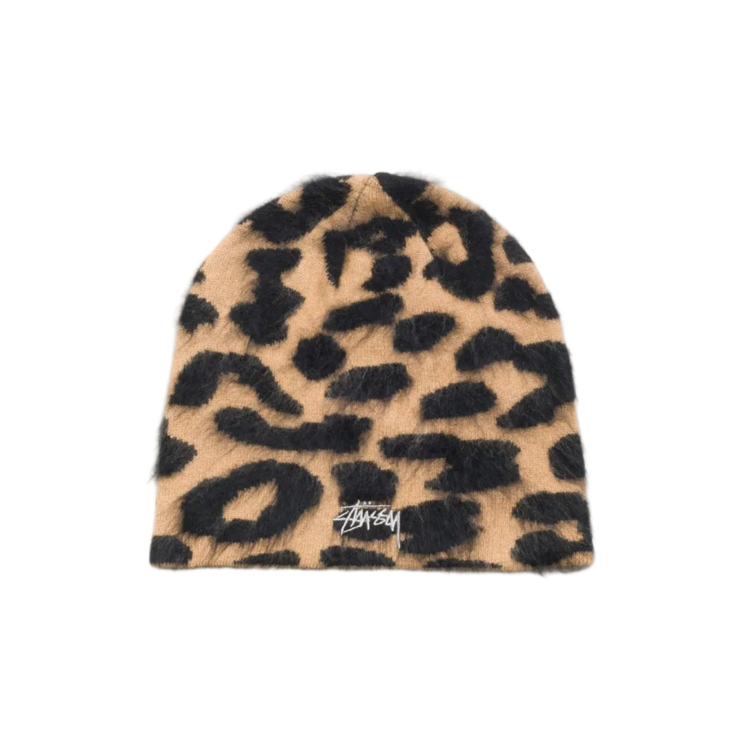 Stussy Cashmere Leopard Skullcap - Caramel