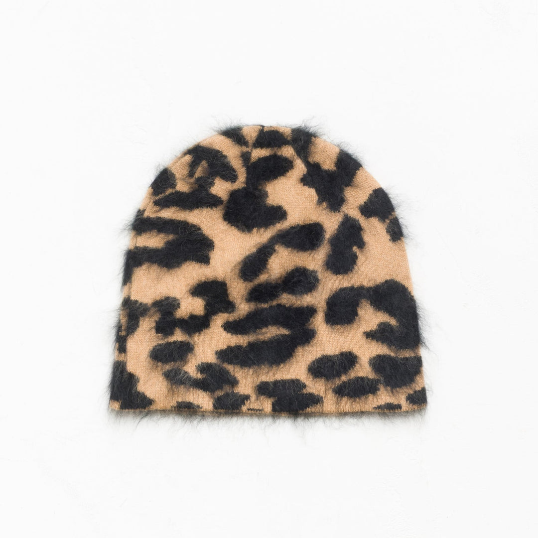 Stussy Cashmere Leopard Skullcap - Caramel