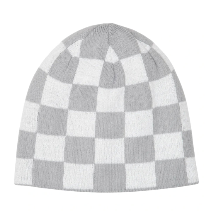 Corduroy Checkmate Reversible Skully - White