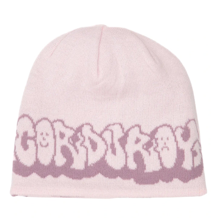 Corduroy Checkmate Reversible Skully - Pink