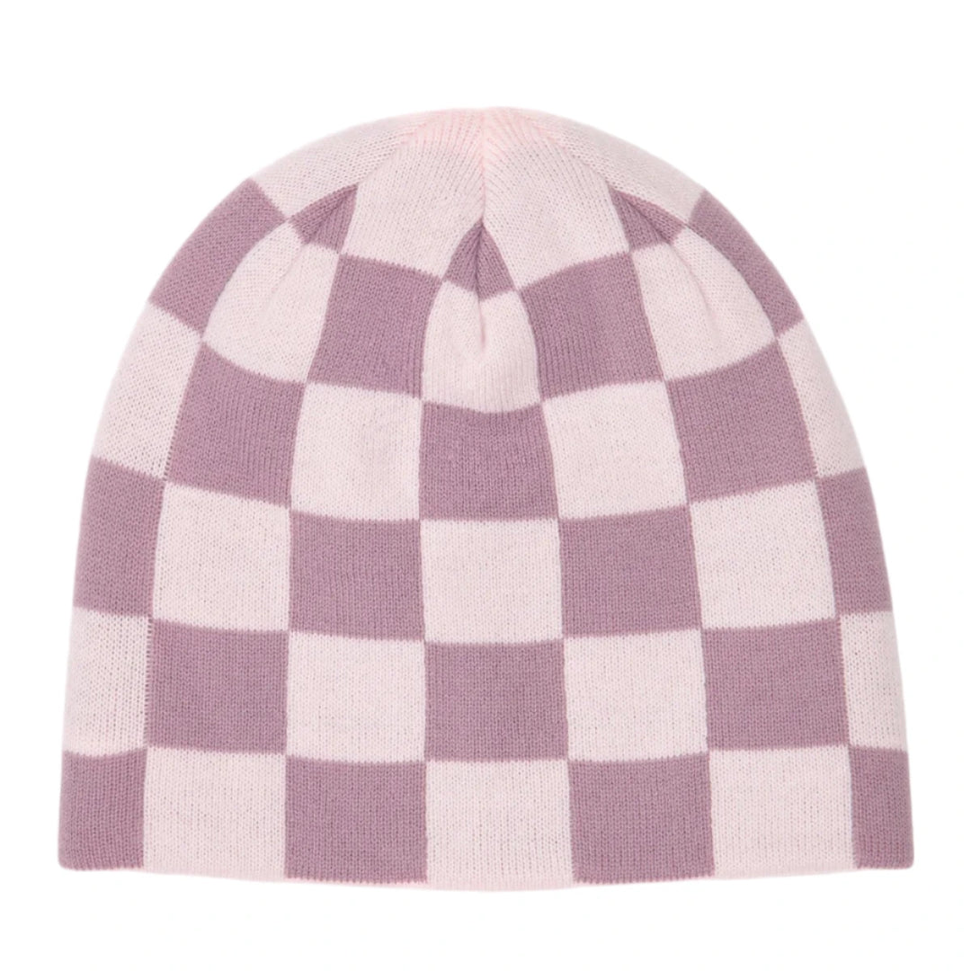 Corduroy Checkmate Reversible Skully - Pink