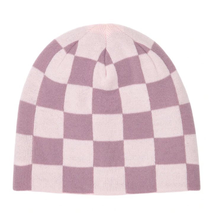 Corduroy Checkmate Reversible Skully - Pink