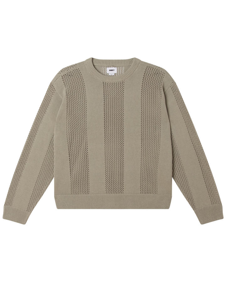 Obey Crochet Sweater - London Fog