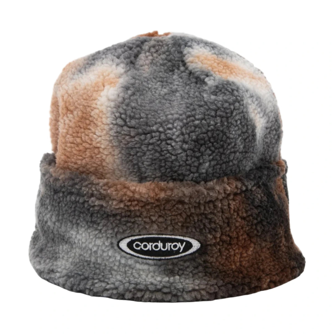 Corduroy Fleece Beanie - Brown