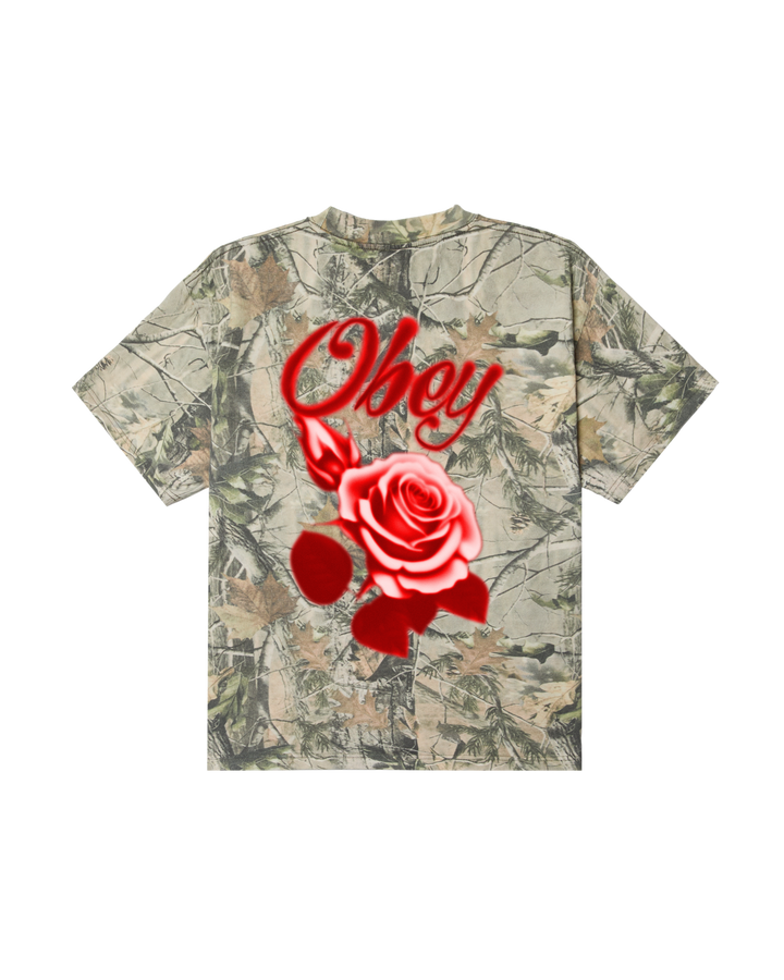 Obey Airbrush Rose Tee - Leaf Camo