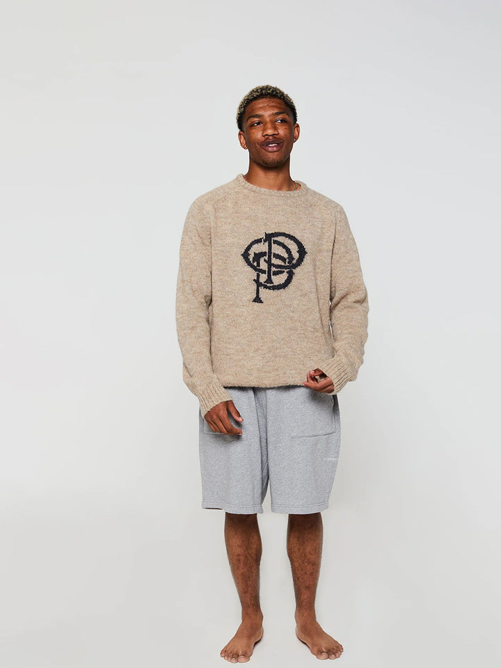 Pop Initials Knitted Crewneck - Sesame
