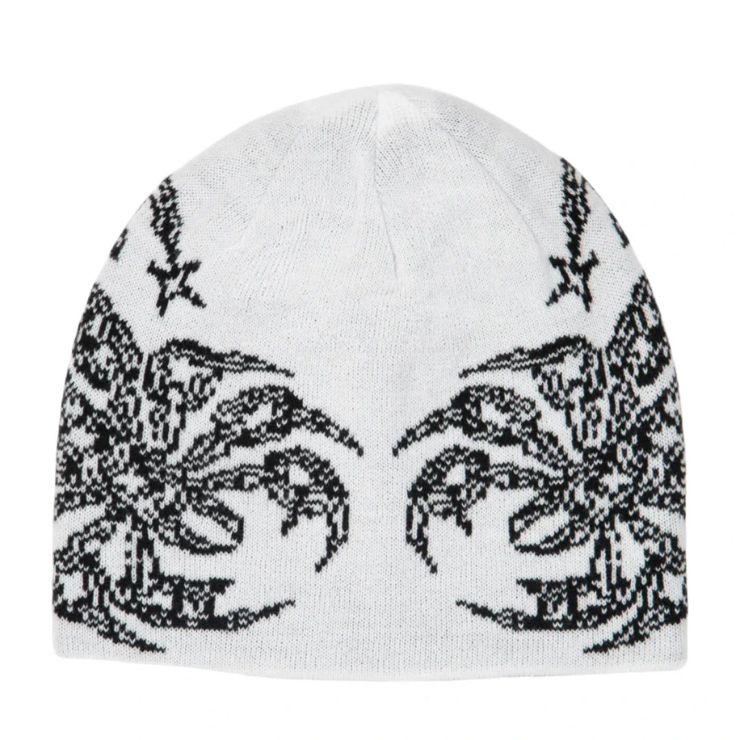 Corduroy No Regrets Reversible Skully - White