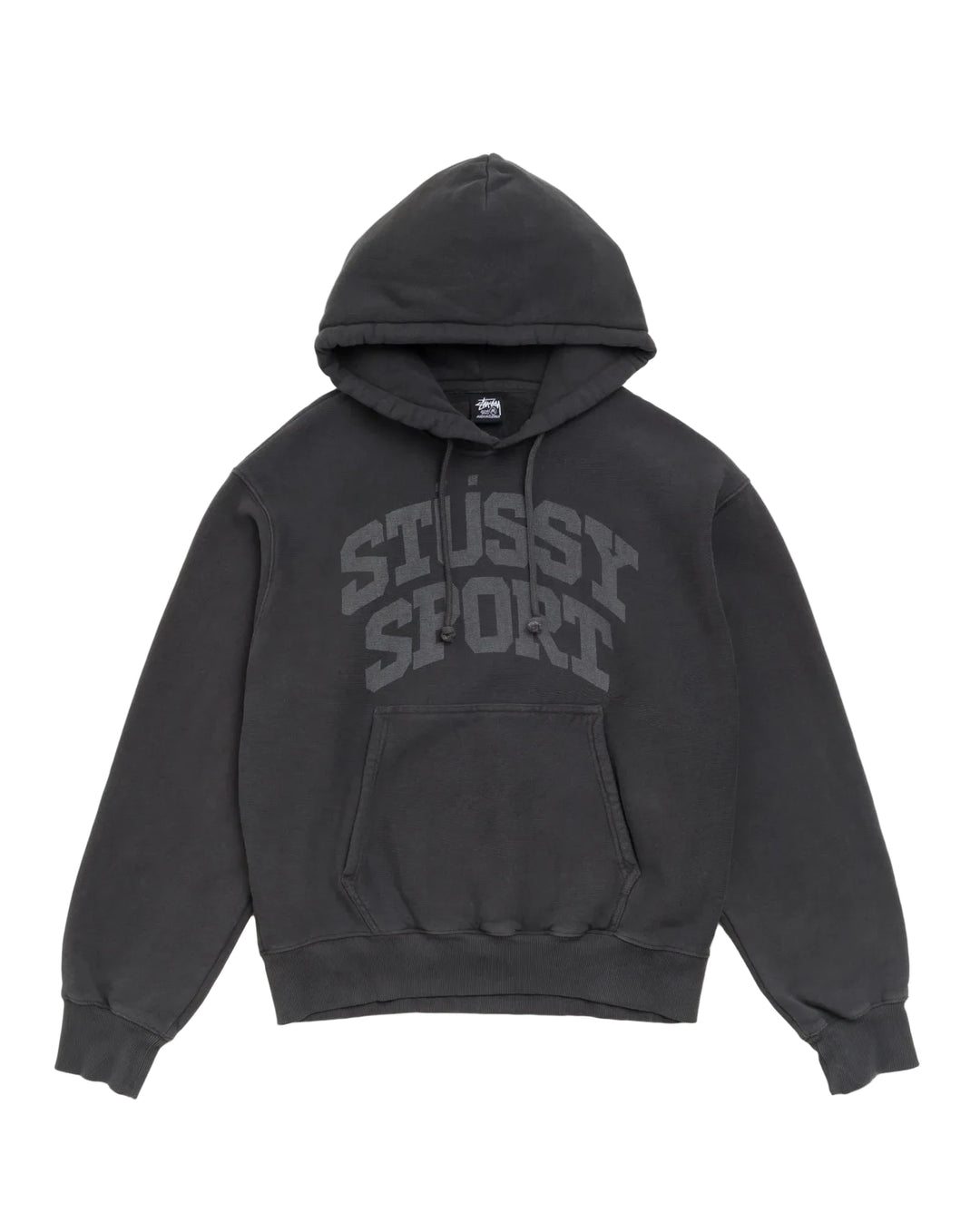 Stussy Block Sport Garment Dyed Hood - Faded Black
