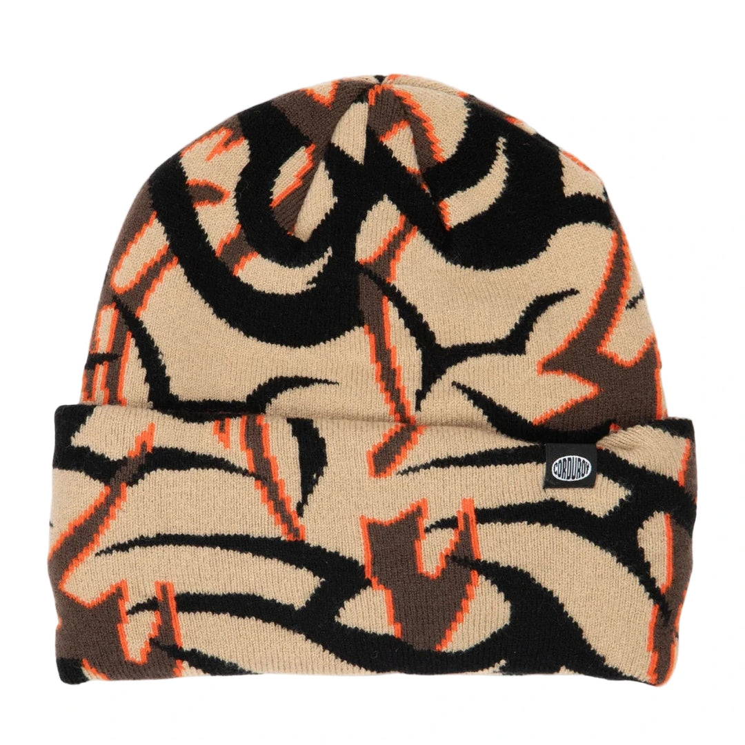 Corduroy Tribal Camo Beanie - Khaki