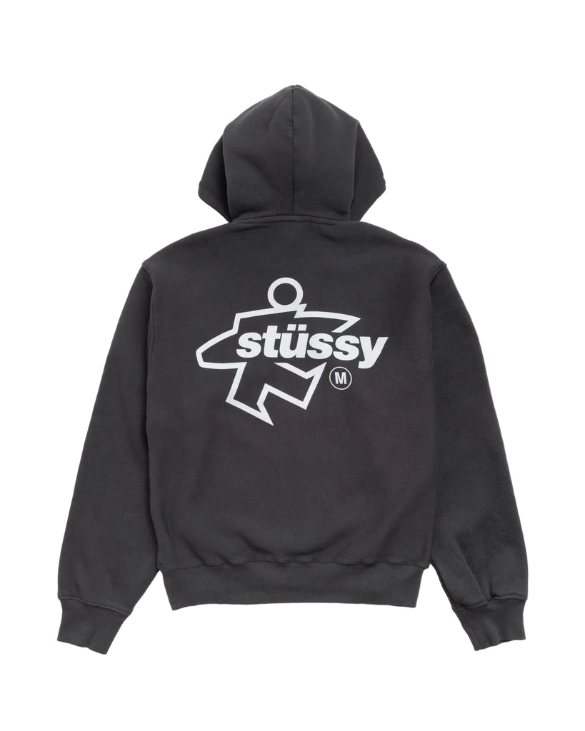 Stussy Surf Size Dyed Zip Hood - Faded Black – Civil