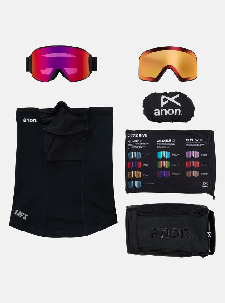 2026 Anon M4 Goggles - Cylindrical Black / Prcv Sun