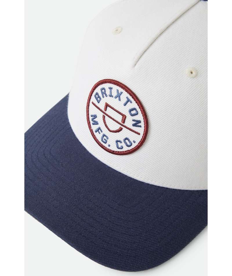Brixton Crest MP Snapback - Wax Paper / Navy