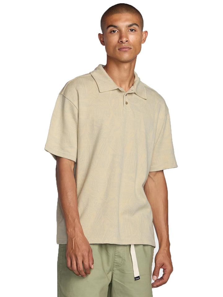 RVCA Leaf Lines Short Sleeve Polo - Ceramic
