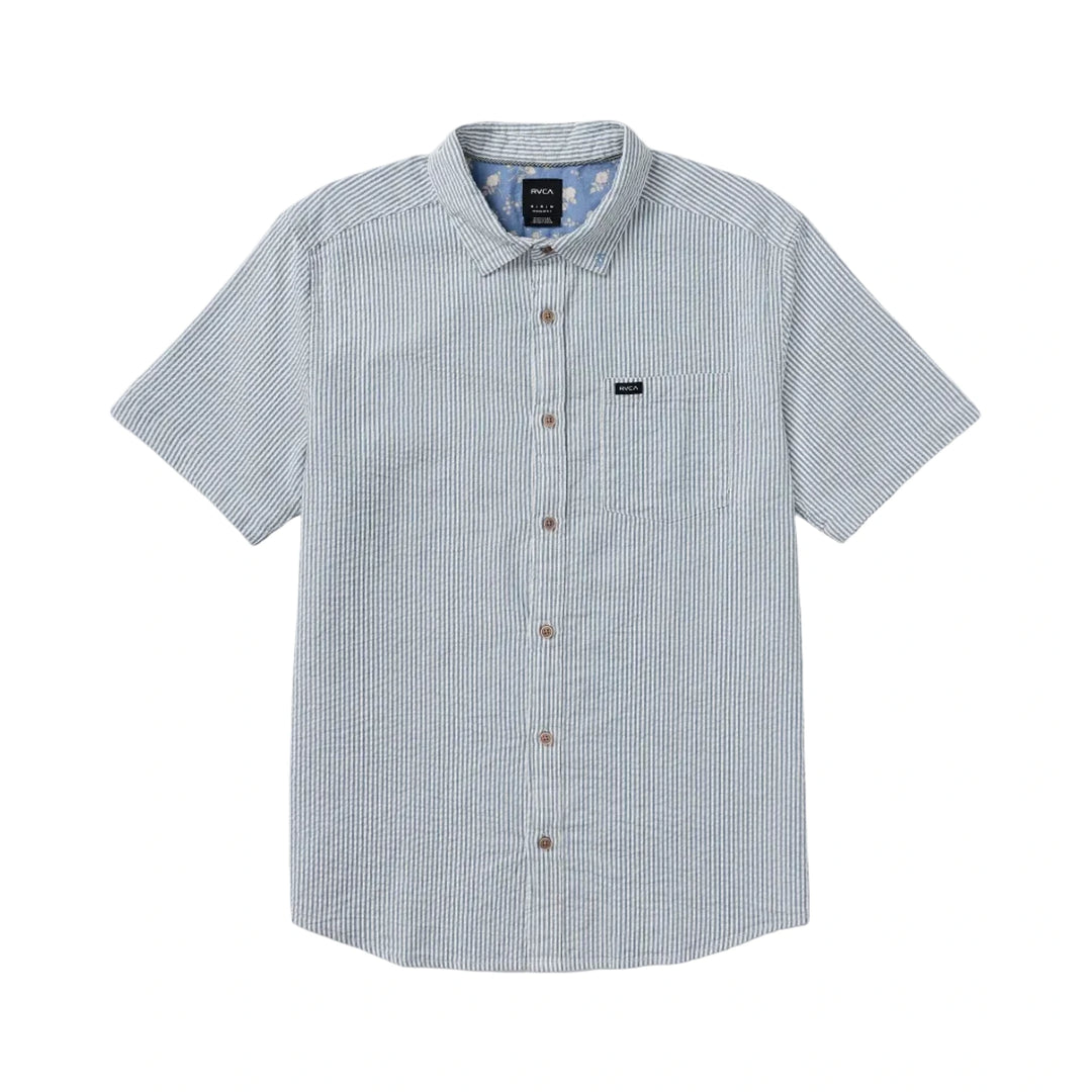 RVCA That'll Do Seersucker SS Shirt - Vintage Navy