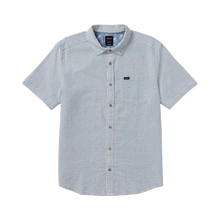 RVCA That'll Do Seersucker SS Shirt - Vintage Navy
