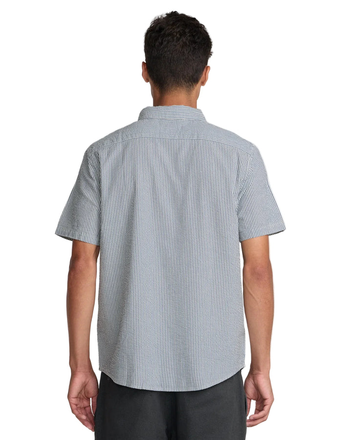 RVCA That'll Do Seersucker SS Shirt - Vintage Navy