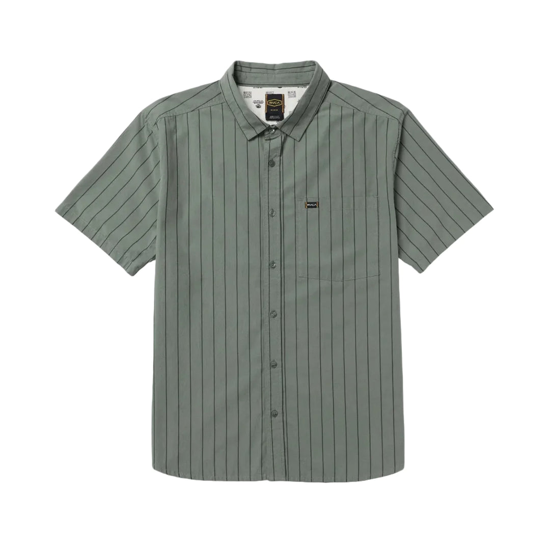 RVCA Dayshift Workwear Stripe SS - Sage Leaf