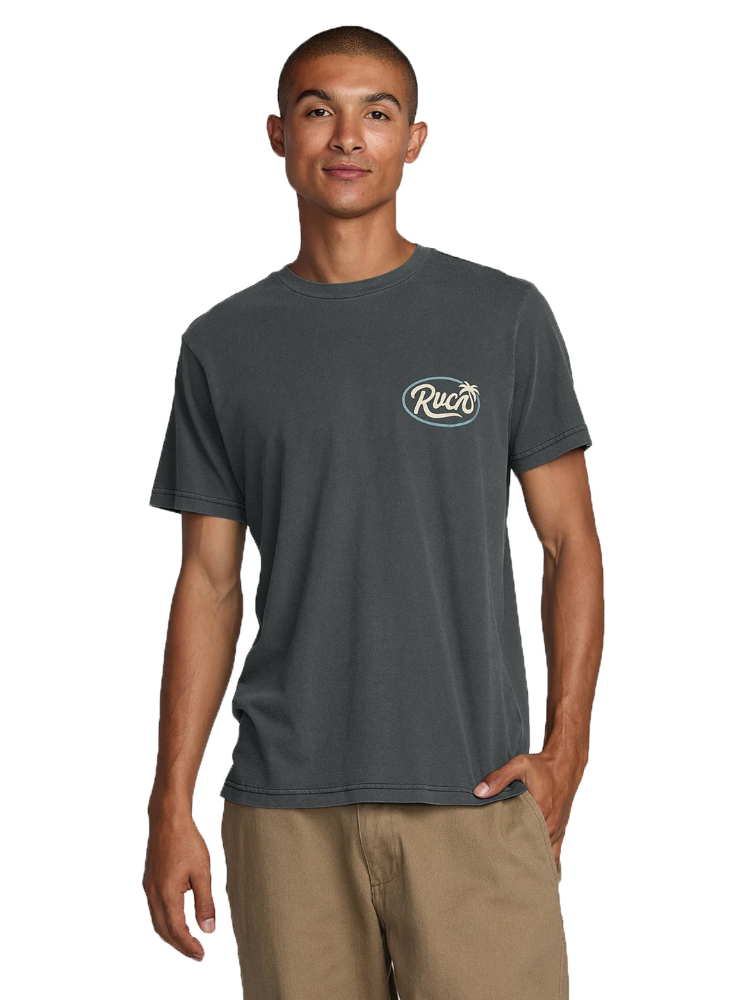 RVCA Frond Script Short Sleeve Tee - Pirate Black