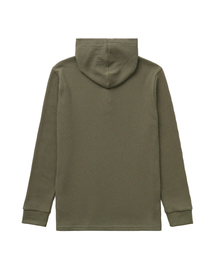 RVCA DayShift Thermal Hooded Henley - Olive