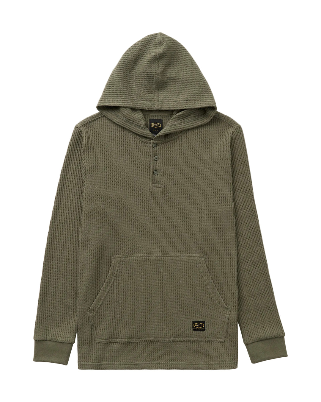 RVCA DayShift Thermal Hooded Henley - Olive