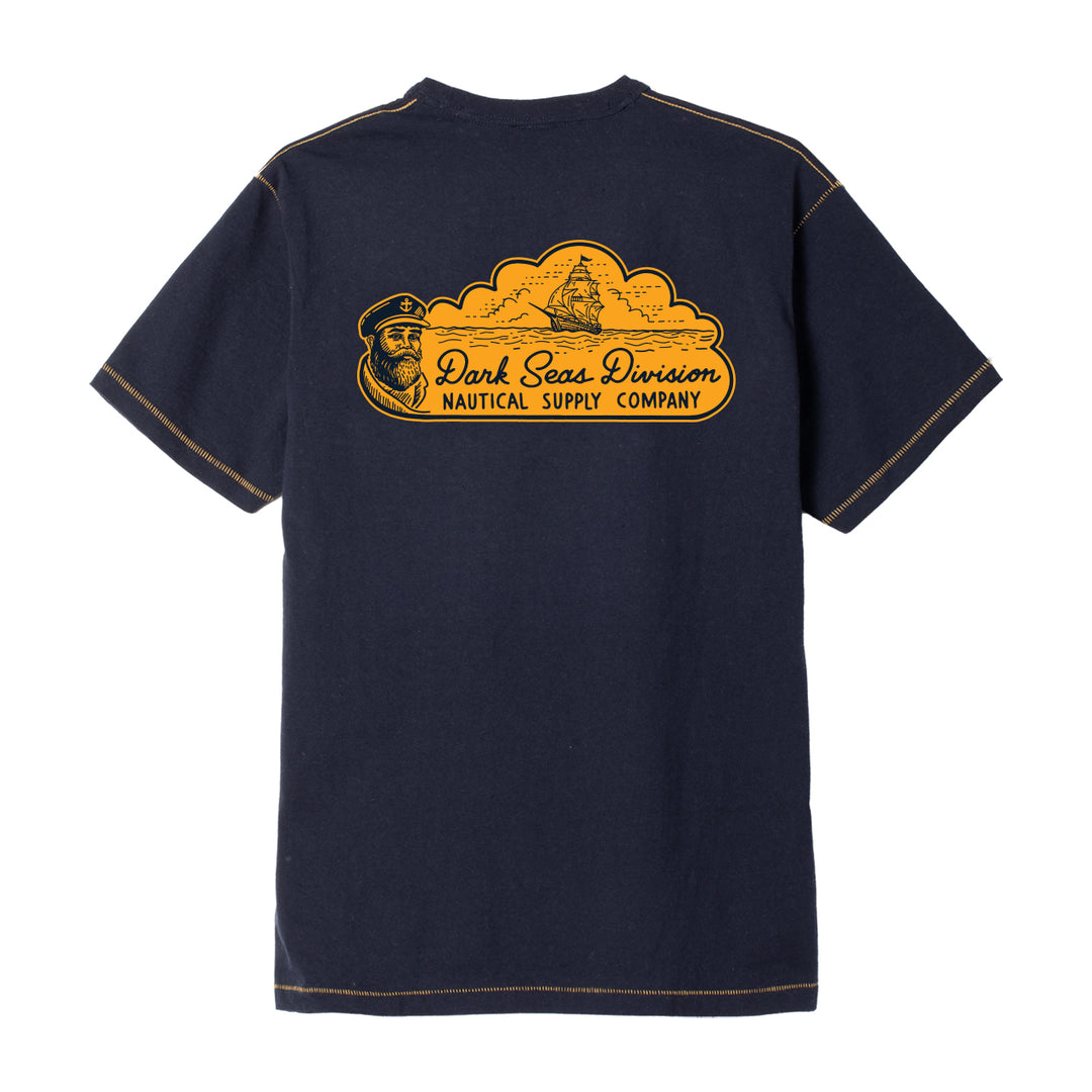 Dark Seas Sea Dogs Blind Stitch Tee - Heather Navy
