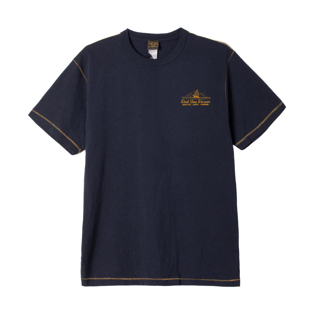 Dark Seas Sea Dogs Blind Stitch Tee - Heather Navy